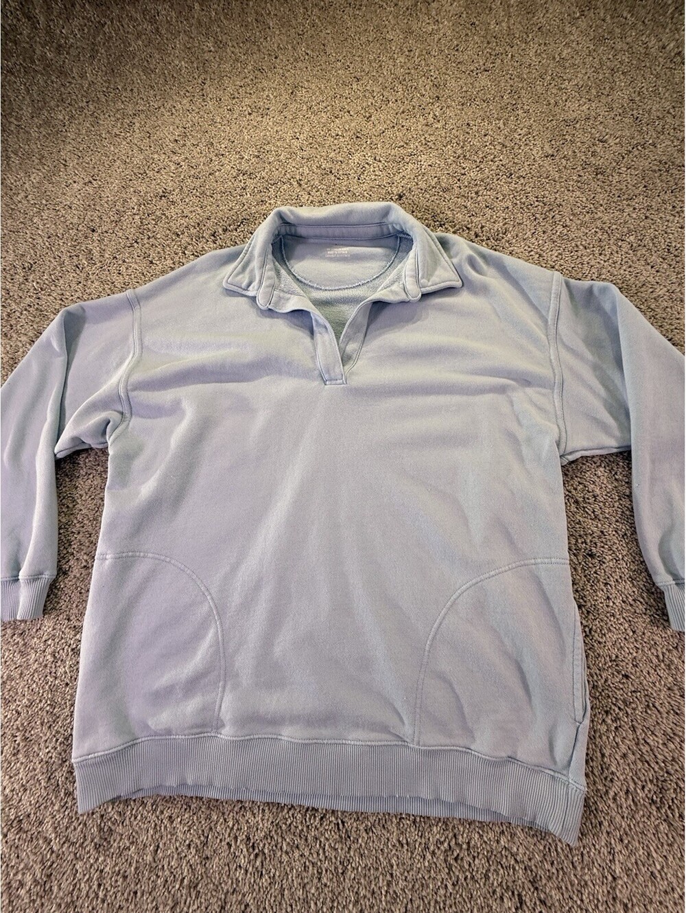 Aerie Sweatshirt Oversized XS Blue Long Sleeve V Neck